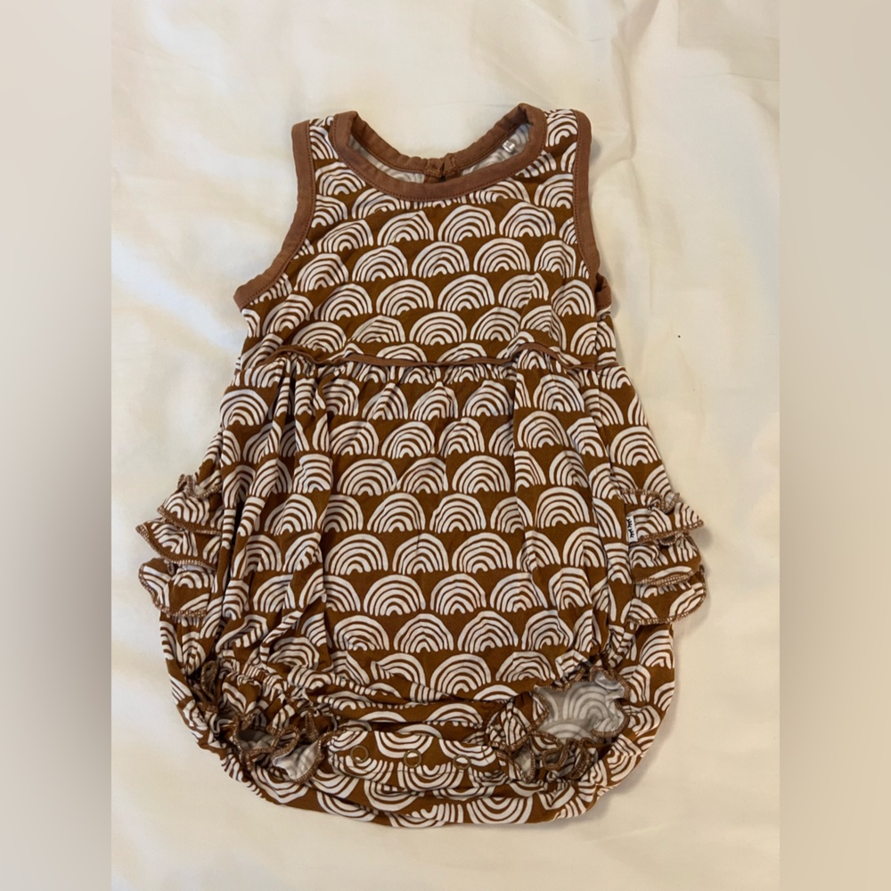 Little Sleepies Rust Rainbow Bubble Romper - 6-12 Months